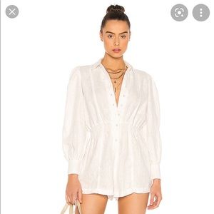 Weworewhat linen white romper - size large - NWT